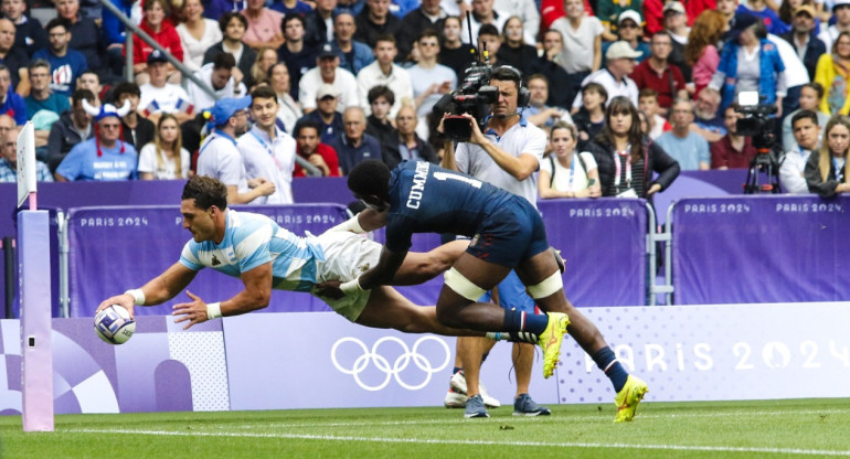 Los Pumas 7s vs. Gran Bretaña. Foto: X @lospumas7arg.