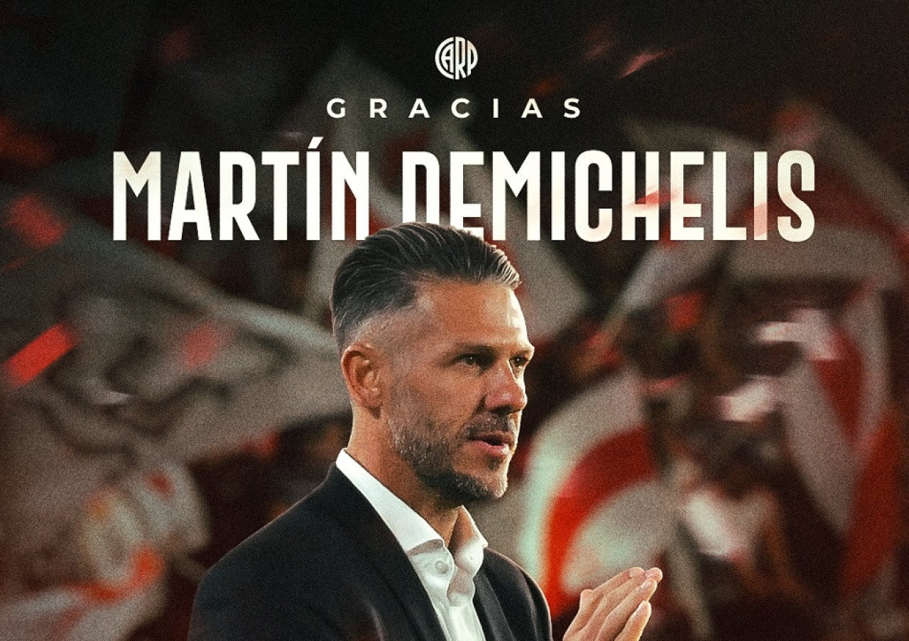 River Plate anunció la salida de Martín Demichelis. Foto: X @RiverPlate.