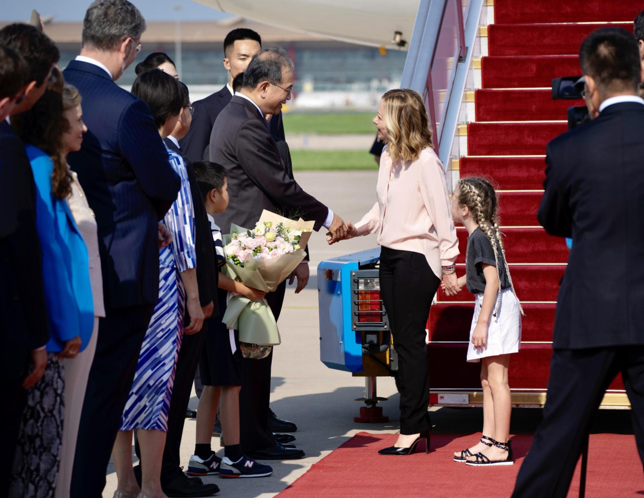 Giorgia Meloni en China. Foto: EFE