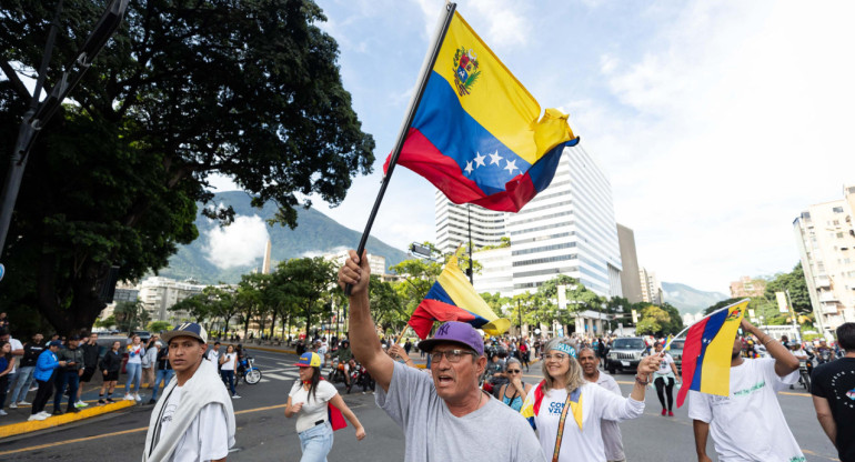 Protestas en Venezuela por los resultados de las elecciones. Foto: EFE.