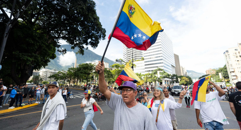 Protestas en Venezuela por los resultados de las elecciones. Foto: EFE.