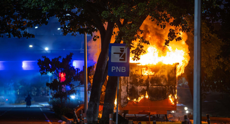 Protestas en Venezuela por los resultados de las elecciones. Foto: EFE.