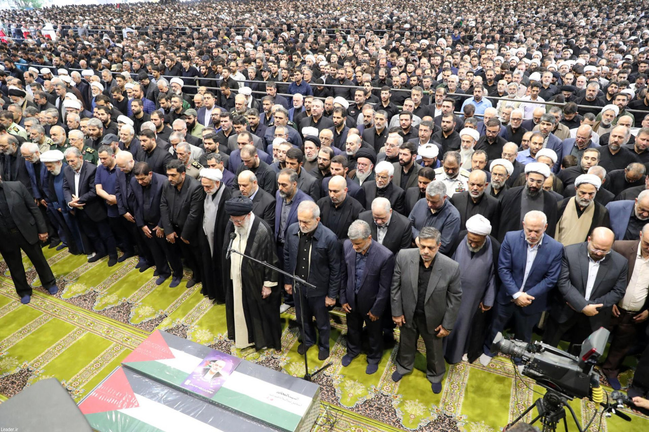 Masivo funeral de Ismail Haniyeh, líder político de Hamás. Foto: EFE.