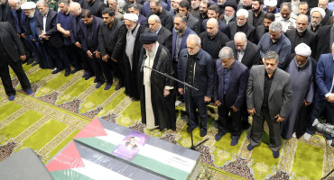 Masivo funeral de Ismail Haniyeh, líder político de Hamás. Foto: EFE.