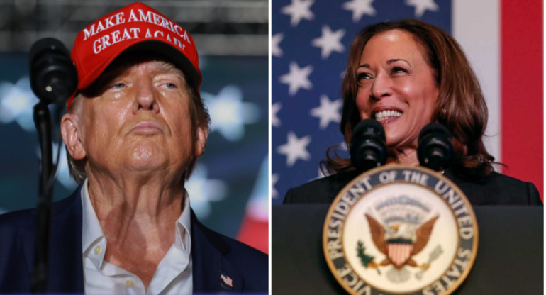 Los candidatos a presidente, Donald Trump y Kamala Harris. Foto: Fotojet.