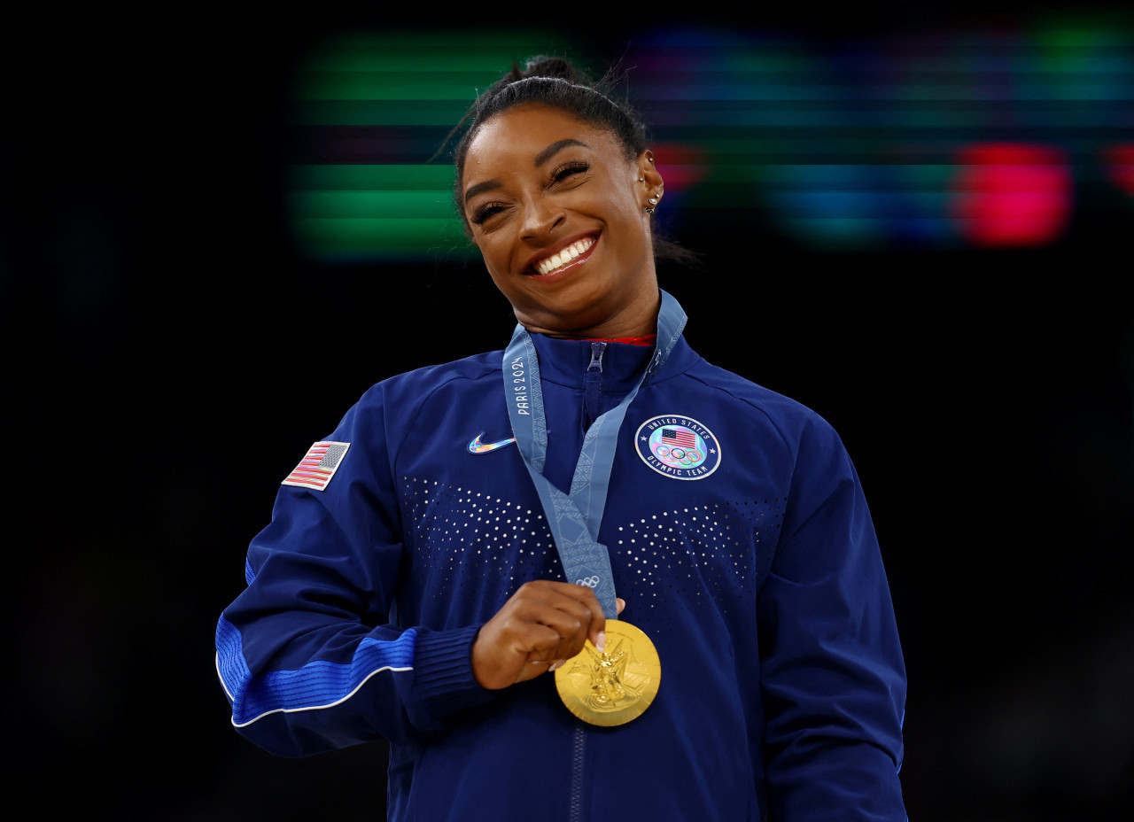 Simone Biles; Juegos Olímpicos de París 2024. Foto: Reuters.