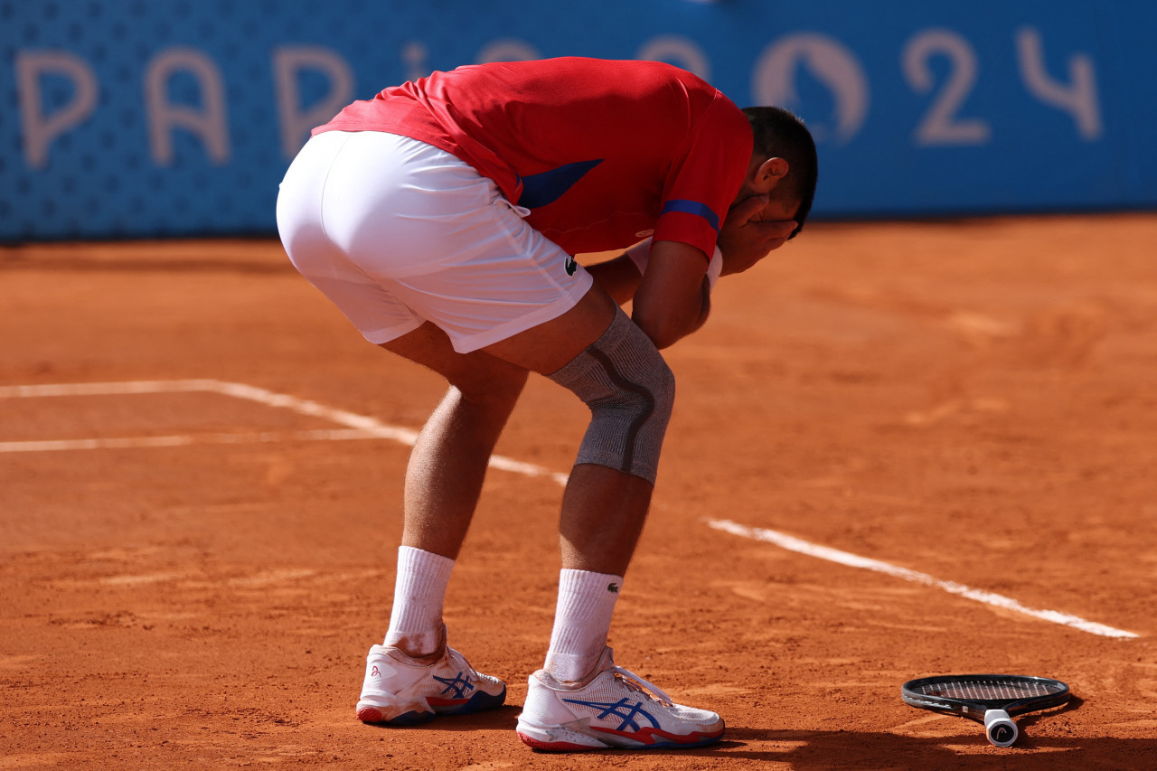 Djokovic luego ganar el oro ante Alcaraz en los Juegos Olímpicos. Foto: Reuters.