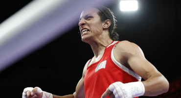 La boxeadora argelina Amine Khelif; París 2024. Foto: Reuters.