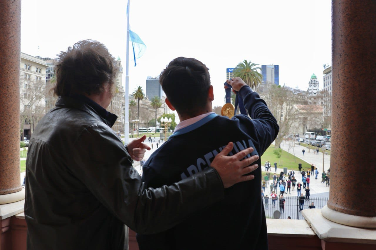 José "Maligno" Torres junto a Javier Milei en Casa Rosada. Foto: Presidencia de la Nación.