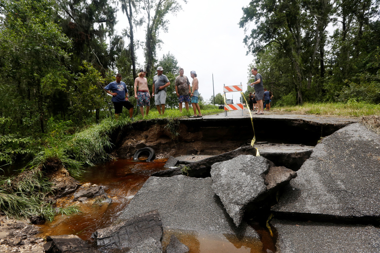 Consecuencias de la tormenta tropical Debby, en EEUU. Foto: Reuters.