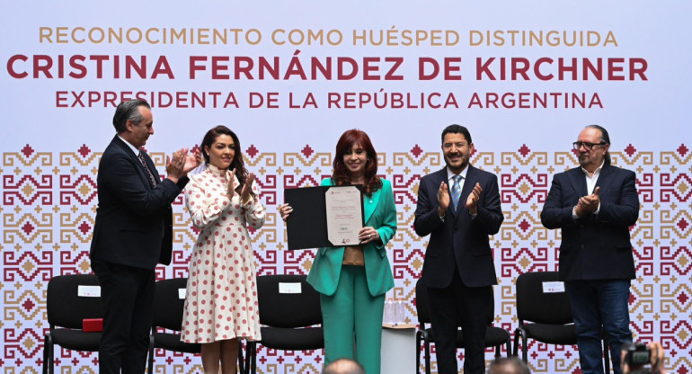 Cristina Kirchner fue reconocida como Huésped Distinguida de la Ciudad de México. Foto: prensa