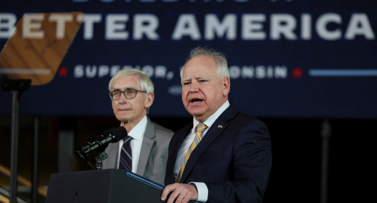 Tim Walz, candidato a vicepresidente de Estados Unidos. Foto: Reuters.