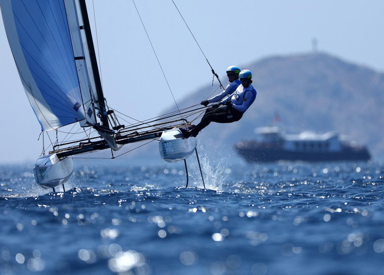 Mateo Majdalani y Eugenia Bosco en los Juegos Olímpicos de París 2024. Foto: Reuters.