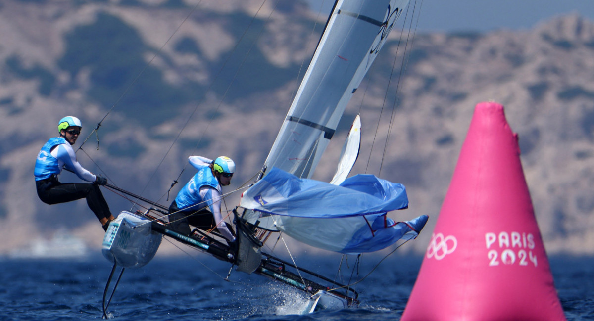 Mateo Majdalani y Eugenia Bosco en los Juegos Olímpicos de París 2024. Foto: Reuters.