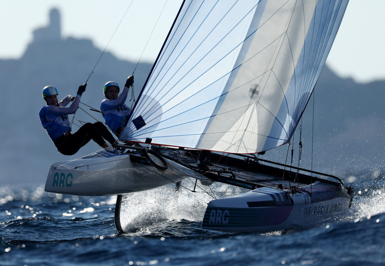 Mateo Majdalani y Eugenia Bosco en los Juegos Olímpicos de París 2024. Foto: Reuters.