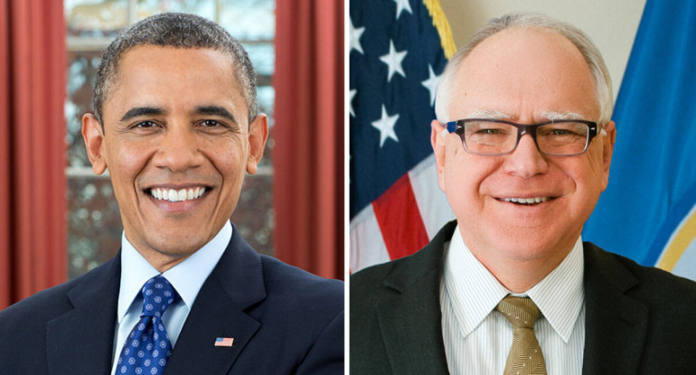 Barack Obama y Tim Walz.