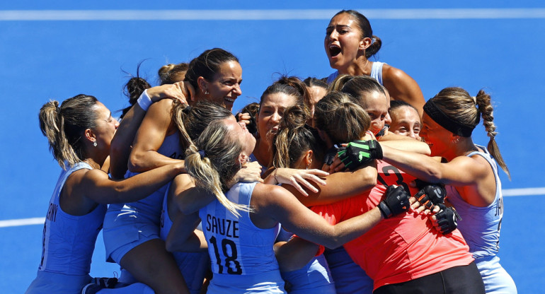 Las Leonas vencieron a alemania por penales en los cuartos de final. Foto: Reuters.