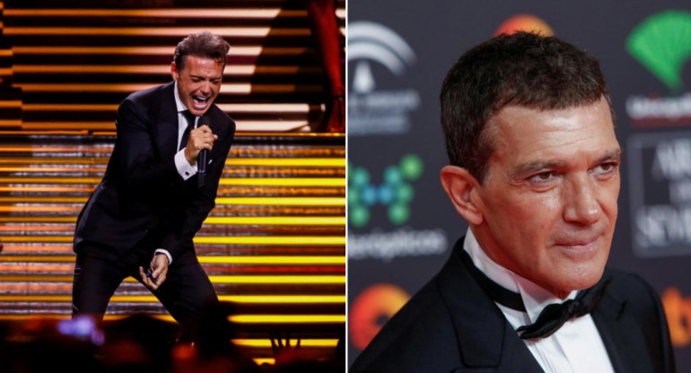 Luis Miguel y Antonio Banderas. Fotos: Reuters.