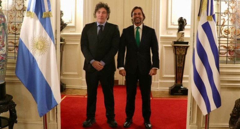 Javier Milei y Luis Lacalle Pou. Foto: Presidencia