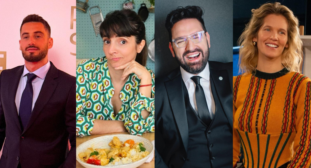 Nico Occhiato, Paulina Cocina, Damián Betular y Liz Solari están nominados al Martín Fierro Digital. Fotos: Instagram.