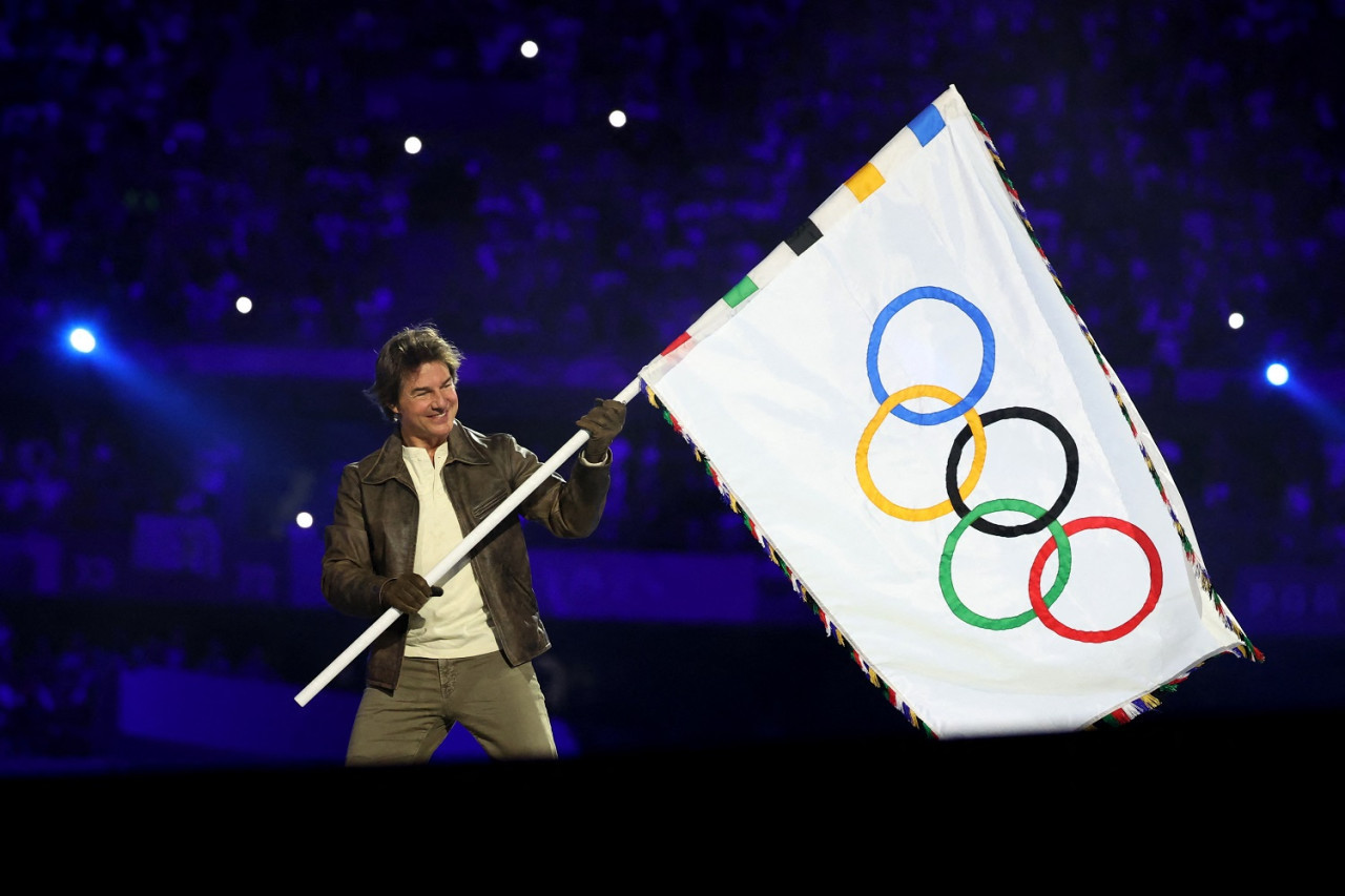 Tom Cruise en el cierre de los Juegos Olímpicos de París 2024. Foto: Reuters