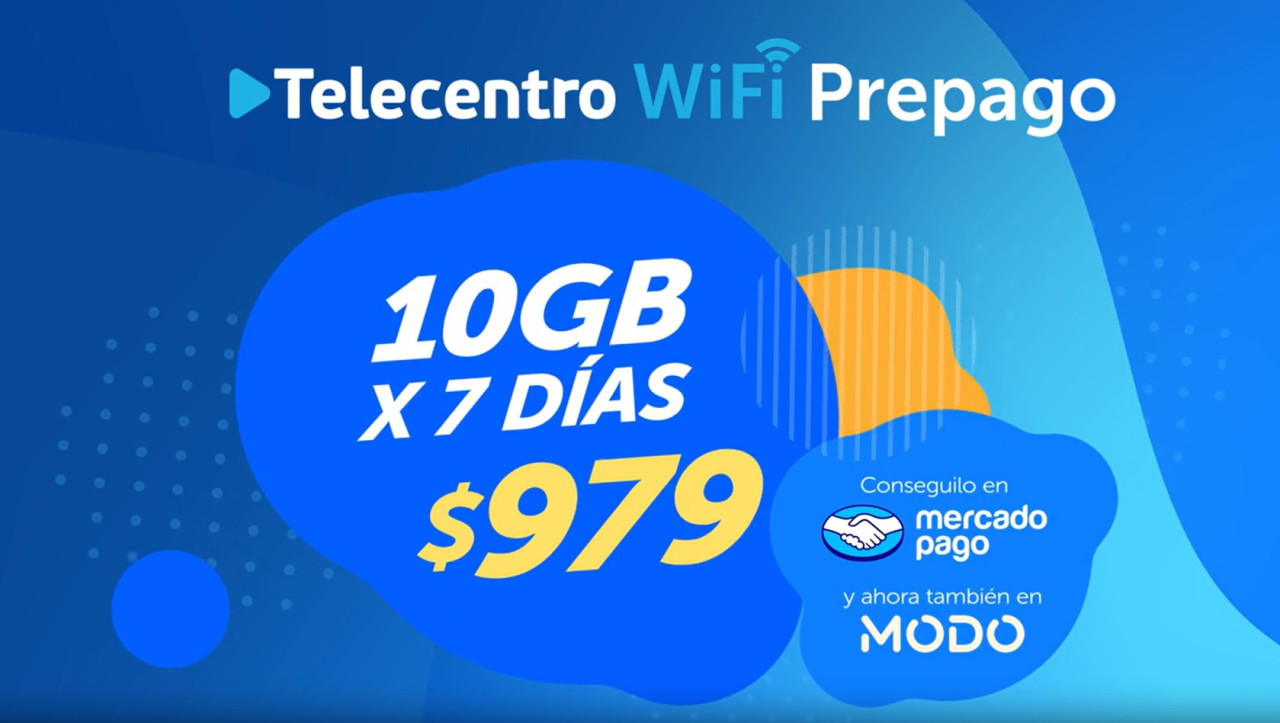 Telecentro Wifi Prepago: pasá tu celu a wifi.