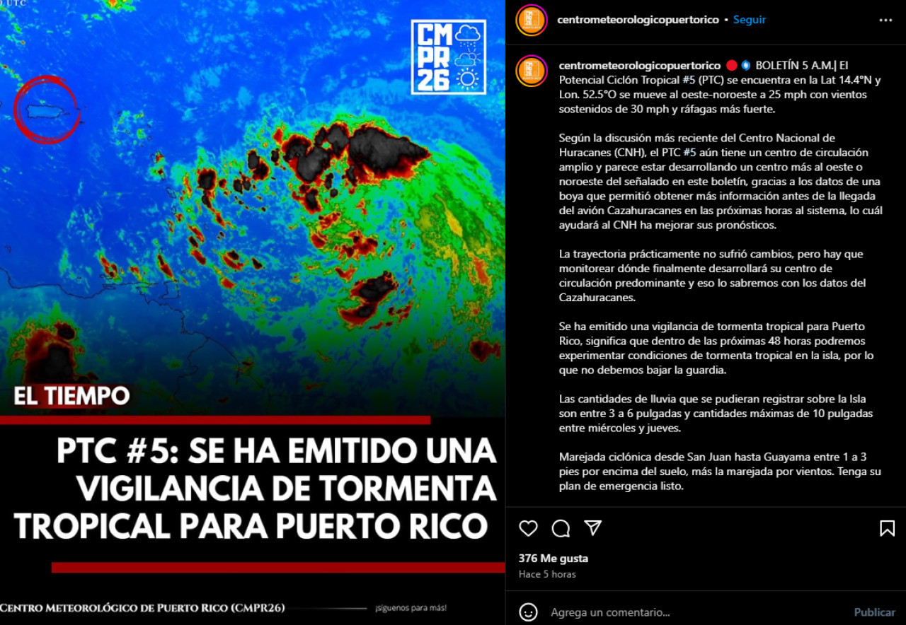 Alerta en Puerto Rico.