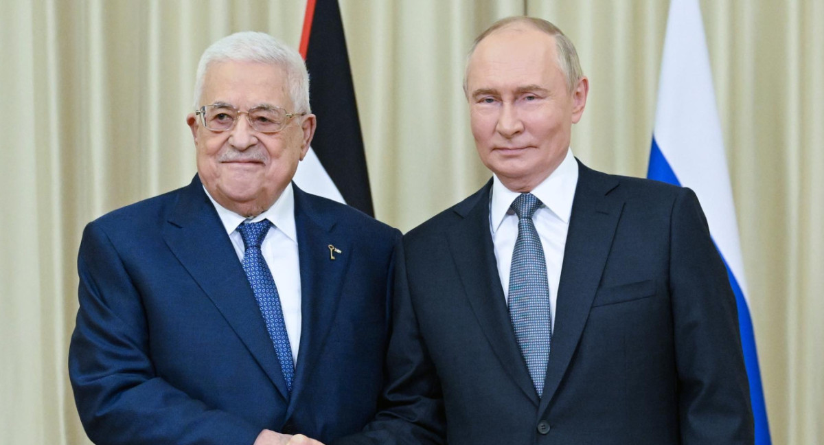 Reunión de Mahmoud Abbas y Vladimir Putin en Moscú. Foto: EFE.