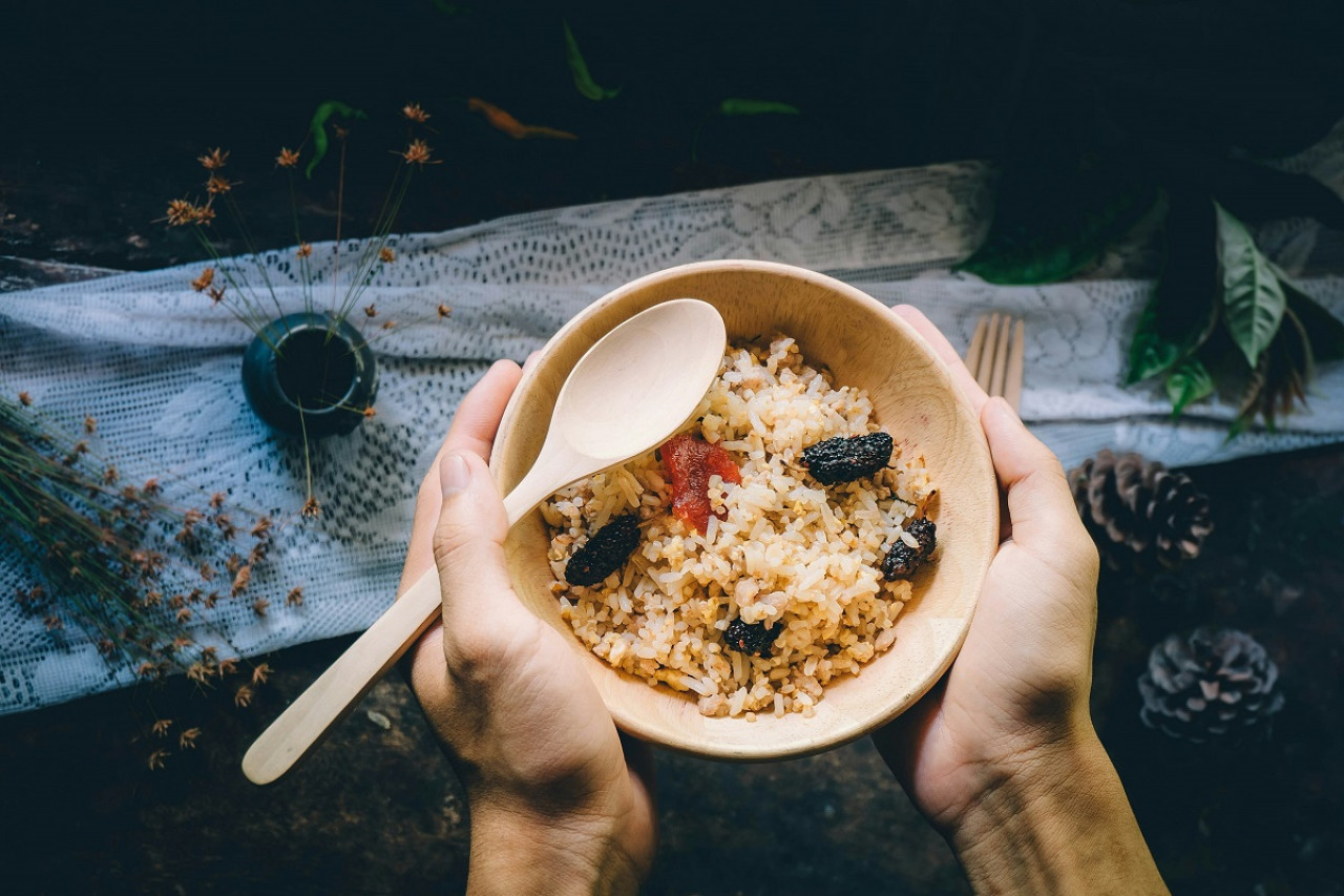 Arroz; alimento; comida. Foto: Unsplash.