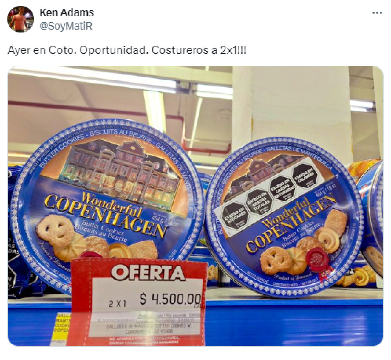 Coto ofrece 2x1 en una famosa marca de galletitas importadas. Foto X.