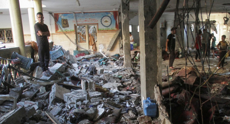 Israel bombardeó una escuela en Gaza. Foto: Reuters