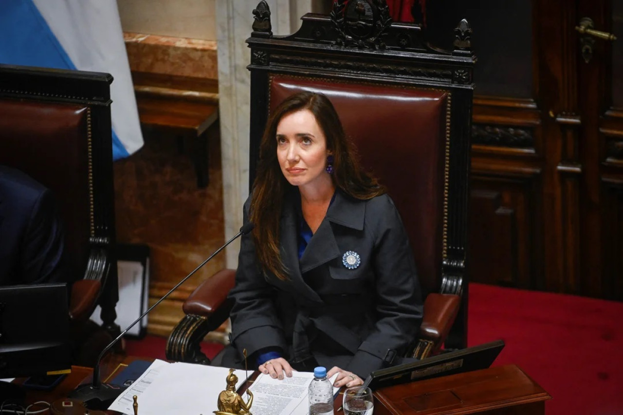 Victoria Villarruel en la sesión del Senado. Foto: NA