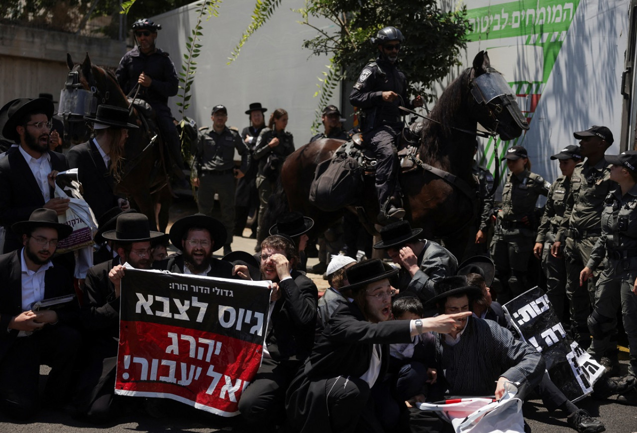 Protestas de judíos ultraortodoxos en Israel. Foto: Reuters.