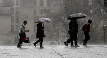 Lluvia y viento en la Ciudad de Buenos Aires. Foto: NA.