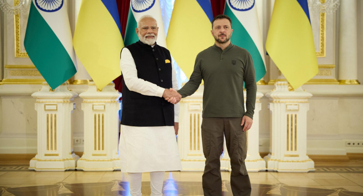 Narendra Modi y Volodimir Zelenski. Foto: EFE.