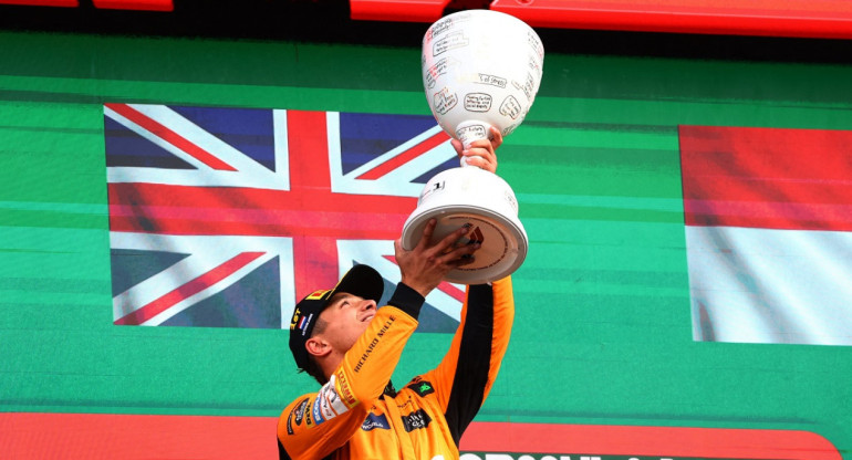 Lando Norris, el ganador del Gran Premio de Países Bajos de la Fórmula 1. Foto: Reuters.