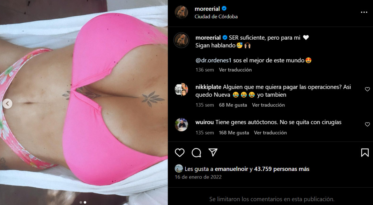 El posteo de Morena Rial. Foto: Instagram.