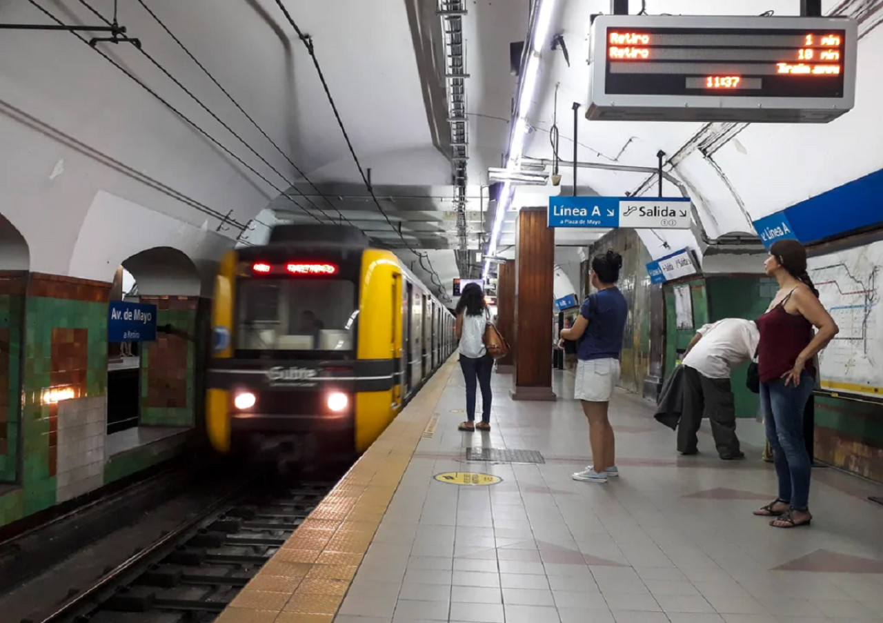 Línea A de Subte, transporte público. Foto: NA