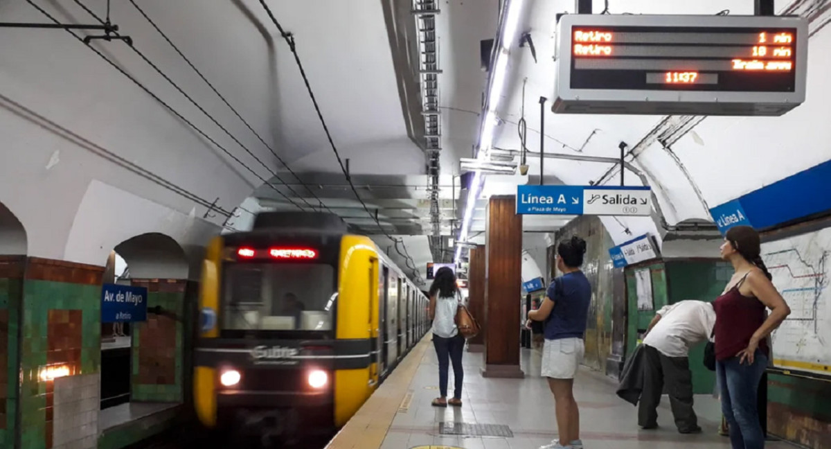 Línea A de Subte, transporte público. Foto: NA