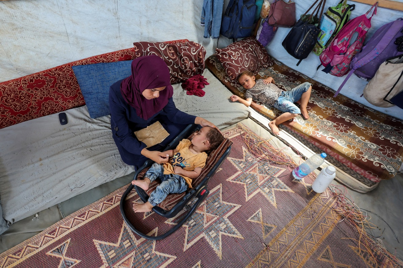 El primer niño que contrajo polio en la Franja de Gaza. Foto: Reuters.