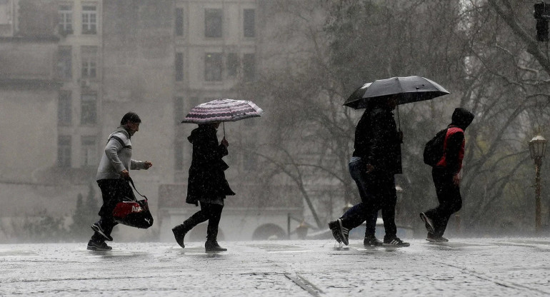 Lluvia en Buenos Aires. Foto: NA