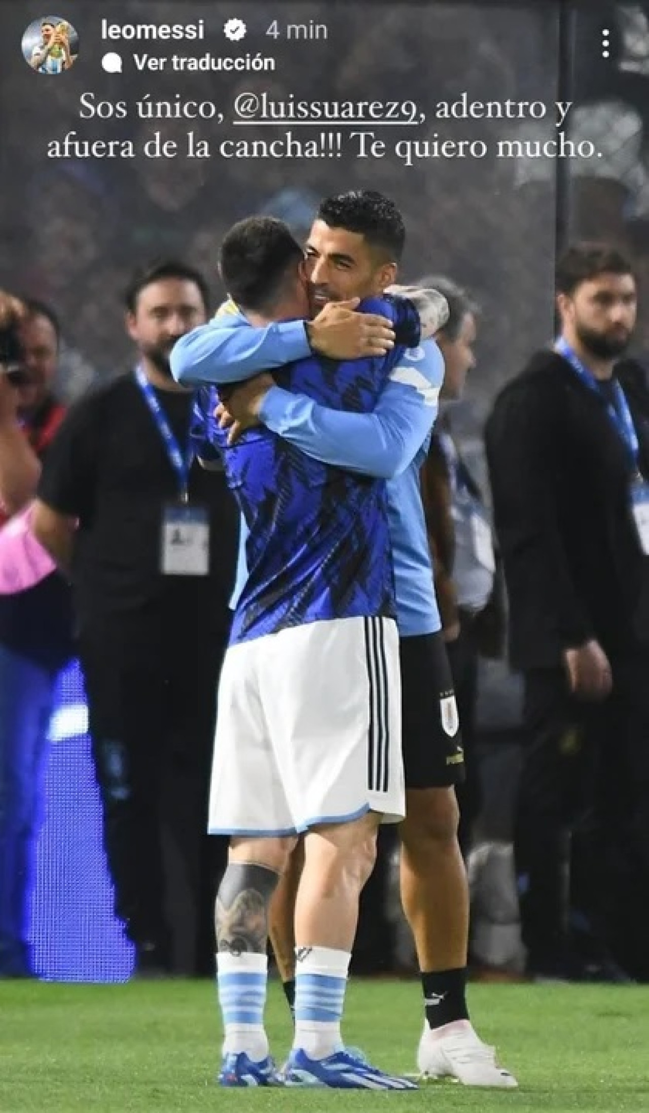 Mensaje de Lionel Messi a Luis Suárez tras la despedida de la Selección de Uruguay. Foto: @leomessi.