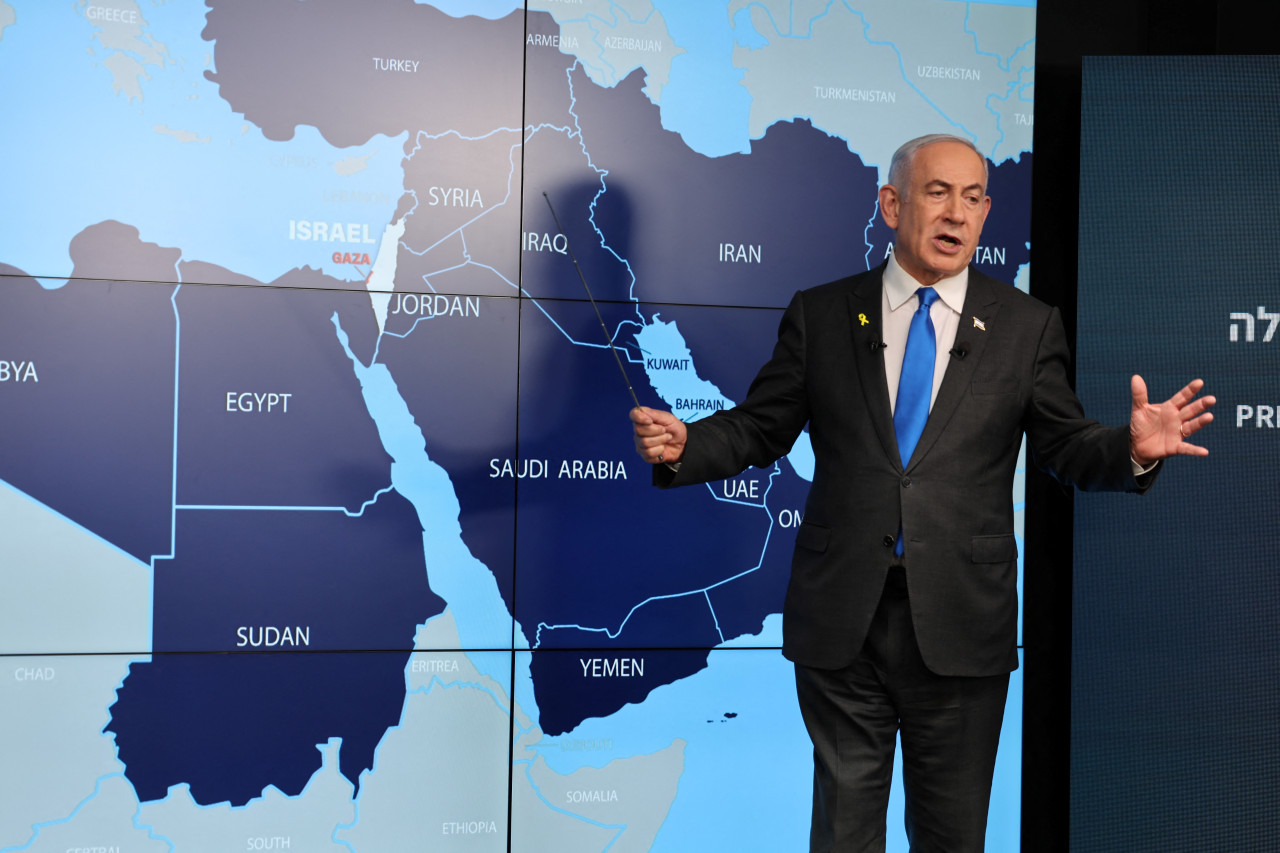 Benjamin Netanyahu sobre el control de Israel sobre el corredor de Filadelfia. Foto: REUTERS.