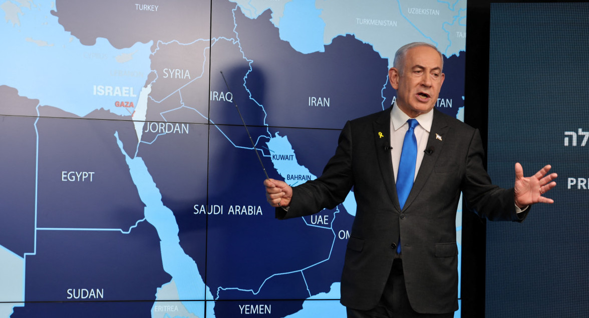 Benjamin Netanyahu sobre el control de Israel sobre el corredor de Filadelfia. Foto: REUTERS.