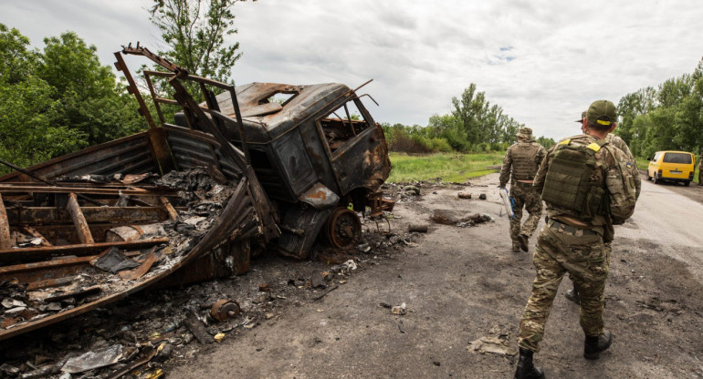 Soldados en plena guerra. Foto: EFE