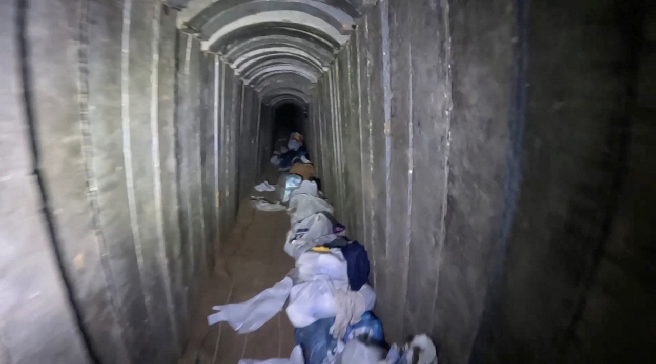 El túnel donde fueron ejecutados los seis rehenes israelíes. Foto: Reuters.