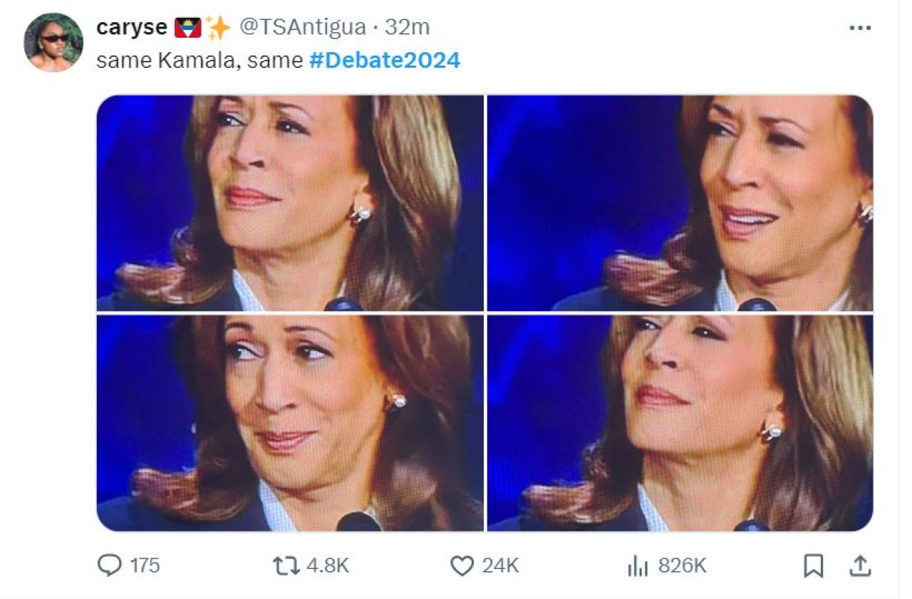 Memes Debate Presidencial en Estados Unidos entre Kamala Harris y Donald Trump. Imagen: X