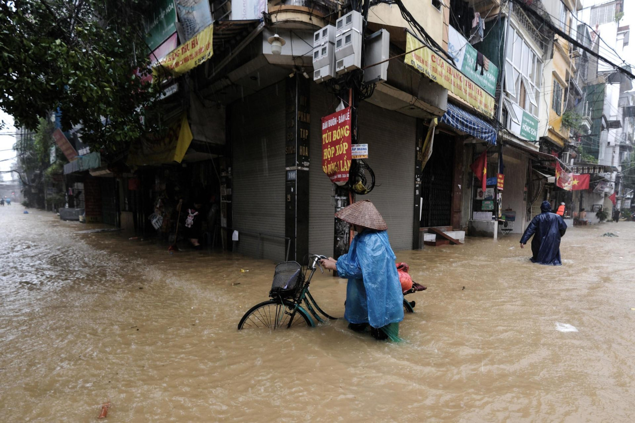 Inundaciones en Vietnam por el tifón Yagi. Foto: EFE.