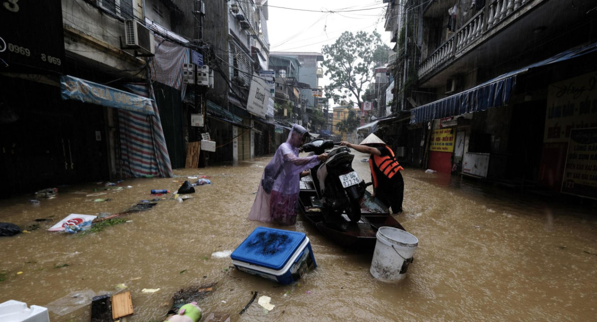 Inundaciones en Vietnam por el tifón Yagi. Foto: EFE.