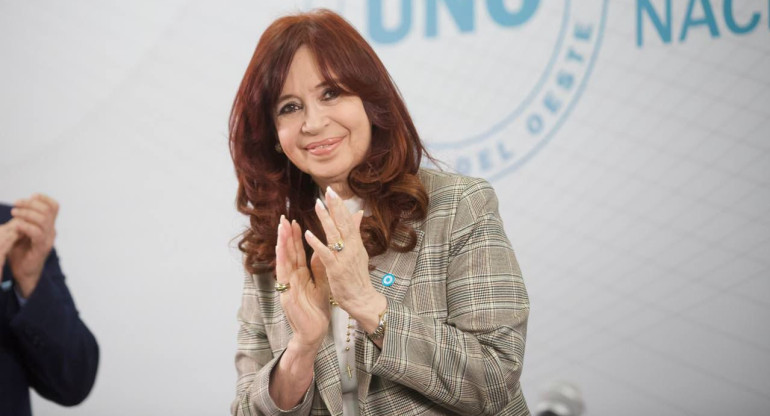 Cristina Kirchner en Merlo. Foto: Prensa